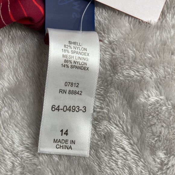 NWT SWIMSUITS FOR ALL 14 Red / Blue Floral 2 Piece Swimsuit - Picture 3 of 12